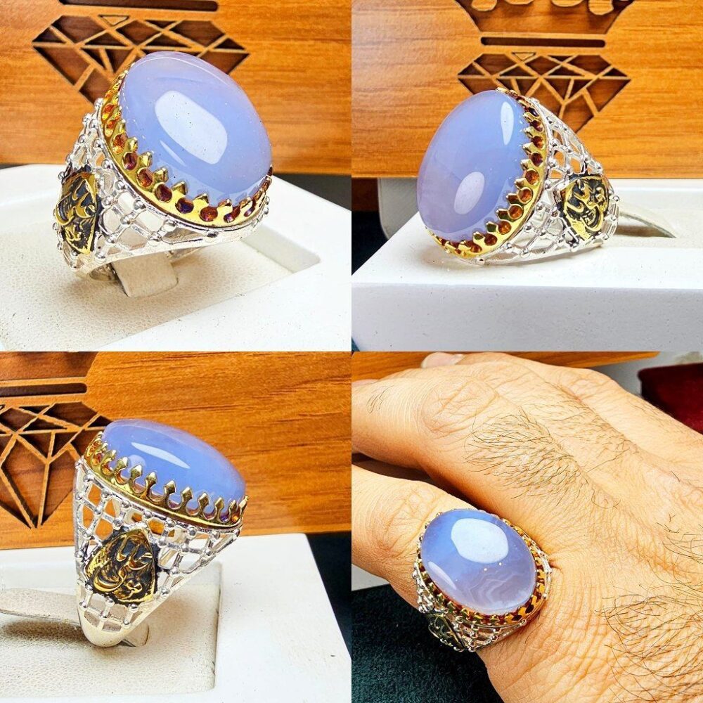 انگشتر عقیق یمنی کبود اصل