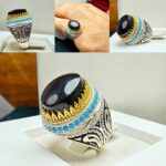 انگشتر عقیق یمنی مشکی اصل