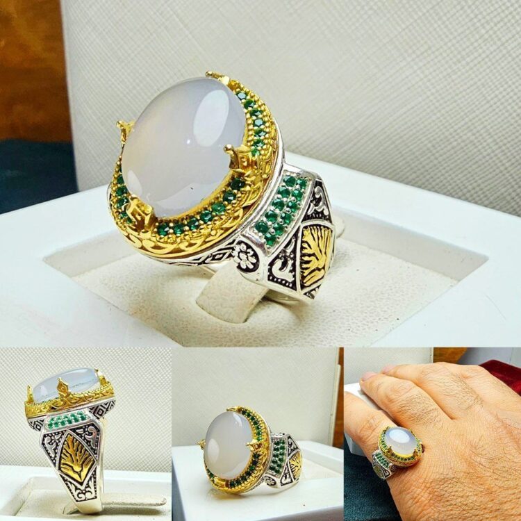 انگشتر عقیق یمنی کبود اصل