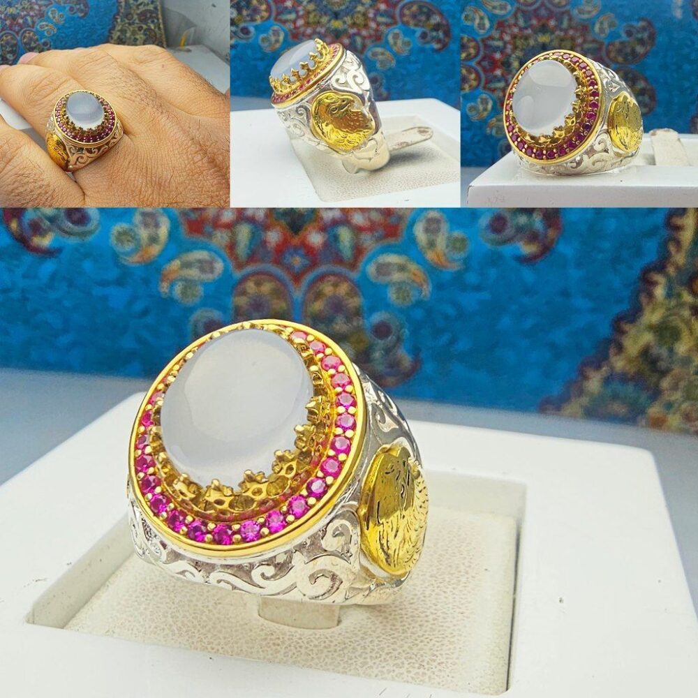 انگشتر عقیق یمنی کبود اصل
