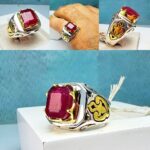 انگشتر یاقوت قرمز چهارگوش اصل