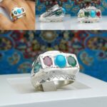 حلقه پنج نگین سنگ اصل