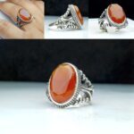 انگشتر عقیق یمن اصلی الماس تراش