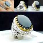 انگشتر عقیق یمن مشکی اصلی (جزع)