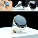 انگشتر عقیق یمن مشکی اصل