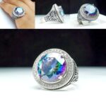 انگشتر جواهری توپاز هفت رنگ