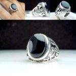 انگشتر عقیق یمن مشکی اصل