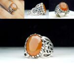 انگشتر عقیق یمن اصلی الماس تراش