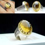 انگشتر سیترین طلایی اصلی