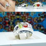 حلقه جواهری پنج نگینه سنگ اصلی