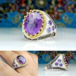 انگشتر آمیتیست اصلی لیزر تراش