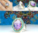 انگشتر آمیتیست اصلی لیزر تراش