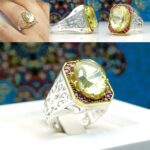 انگشتر کوارتز لیمویی اصلی لیزر تراش