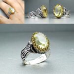 انگشتر کوارتز لیمویی اصلی لیزر تراش