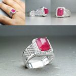 انگشتر یاقوت قرمز اصلی چهارگوش