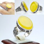 انگشتر عقیق زرد شرف الشمس