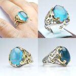 انگشتر آکوامارین اصلی دامله تراش