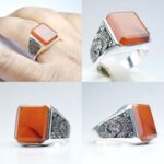 انگشتر عقیق يمن اصلی چهارگوش