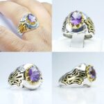 انگشتر آمیتیست اصلی لیزر تراش