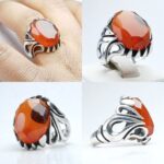 انگشتر عقیق يمن اصلی الماس تراش