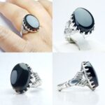 انگشتر عقیق يمن مشکی اصلی