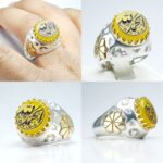 انگشتر عقیق زرد حکاکی الحمدلله