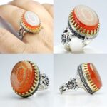 انگشتر عقیق قرمز حکاکی 14 معصوم و آیة الكرسي