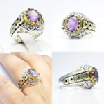 انگشتر آمیتیست اصلی لیزر تراش