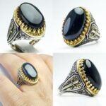 انگشتر عقیق يمن مشکی اصلی