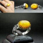 انگشتر کهربای اصلی لهستانی