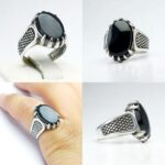 انگشتر عقیق يمنی مشکی اصلی