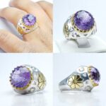 انگشتر آمیتیست اصلی لیزر تراش