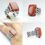 انگشتر عقیق يمن اصلی چهارگوش