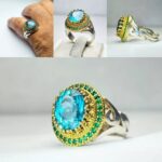 انگشتر توپاز آبی اصلی