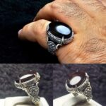 انگشتر عقیق مشکی یمنی اصلی