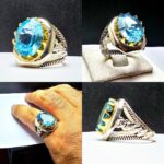 انگشتر توپاز آبی سوئیس اصلی