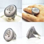 انگشتر عقیق کبود اصلی حکاکی یااباعبدالله