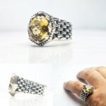 انگشتر سیترین طلایی اصلی