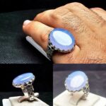 انگشتر  عقیق یمنی کبود اصلی