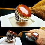 انگشتر عقیق یمنی الماس تراش اصلی