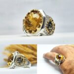 انگشتر سیترین طلایی