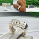 انگشتر حلقه زیبای ۱۲نگینه موزانایت اصلی