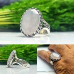 انگشتر عقیق یمنی کبود الماس تراش اصلی