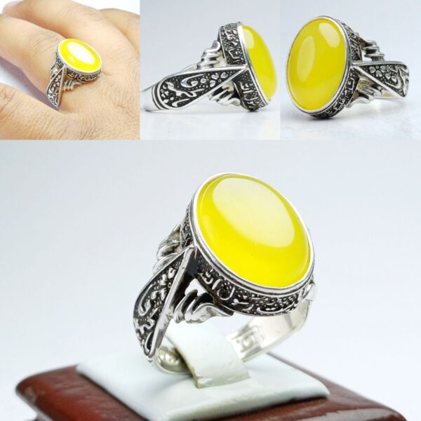 انگشتر عقیق زرد شرف شمس