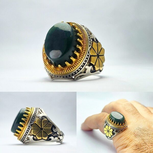 انگشتر یشم سبز اصلی