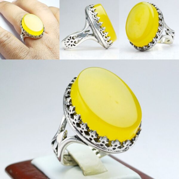 انگشتر عقیق زرد شرف شمس