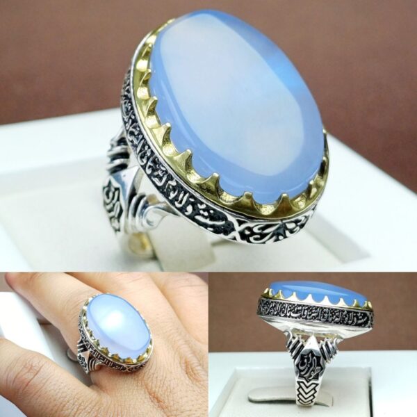 انگشتر عقیق یمنی کبود اصلی