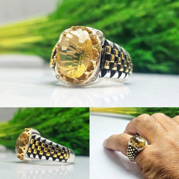 انگشتر سیترین طلایی اصلی