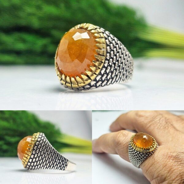 انگشتر یاقوت زرد طلایی اصلی