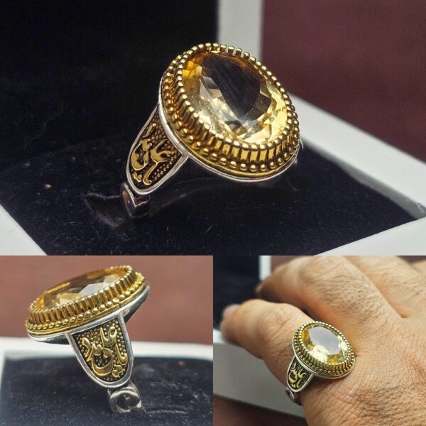 انگشتر سیترین طلایی اصلی